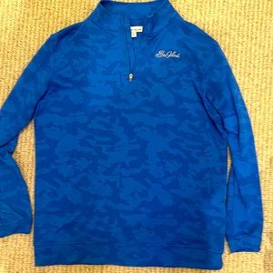 Youth Peter Millar Blue Camo Pullover Sea Island XL